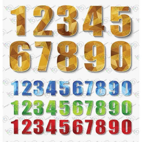 دانلود رایگان وکتور اعداد انگلیسی در چهار رنگ -کد 10325