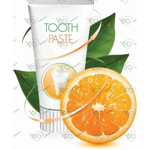 وکتور پوستر تبلیغاتی خمیر دندان پرتقالی-کد 11612