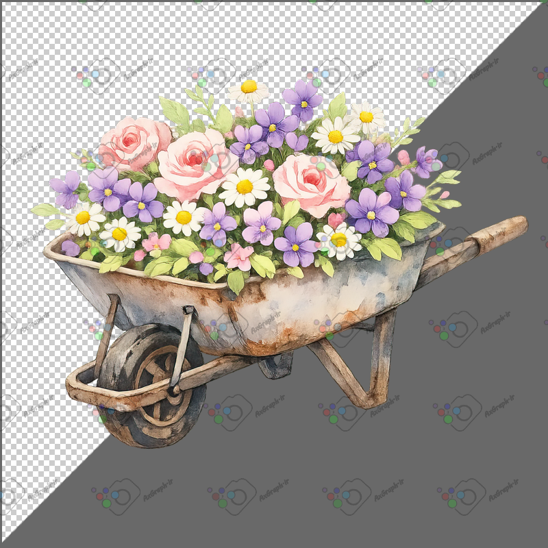 طرح برچسب فرقون گل رز و مینا و بنفشه-کد 70053(ویژه عکس گراف)