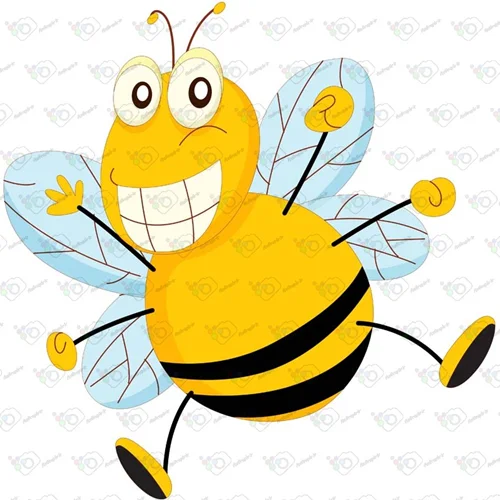 دانلود وکتور کارتونی زنبور خوش خنده -کد 10030