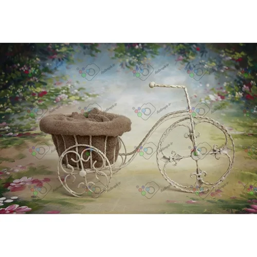 بک دراپ نوزاد دوچرخه آهنی و سبد-کد 5734