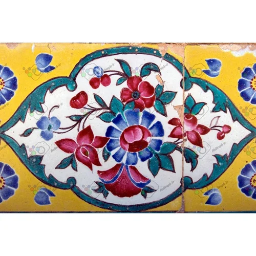 تصویر با کیفیت نمای بسته از کاشیکاری زیبای کاخ گلستان-کد 30149