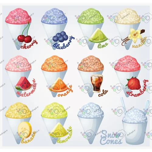 وکتور بستنی میوه ای در 12 طعم-کد 11111