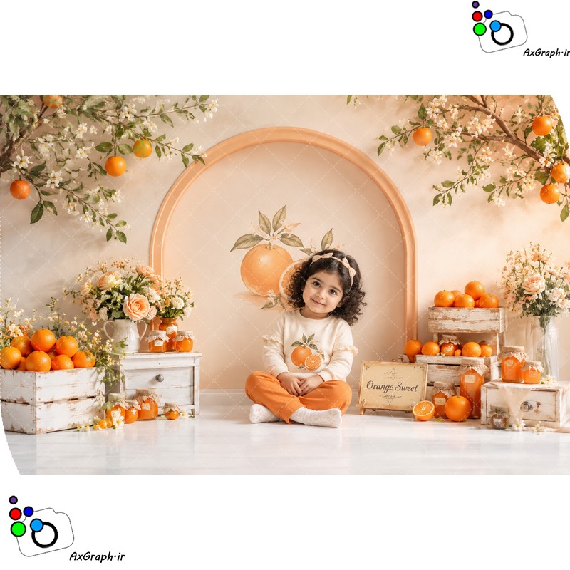 بک دراپ آتلیه باغ پرتقال-کد 55555(ویژه عکس گراف)