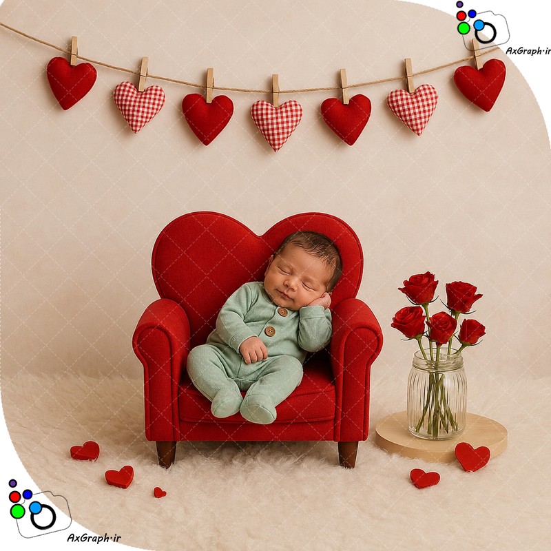 بک دراپ نوزاد مبل ولنتاین-کد 55480(ویژه عکس گراف)