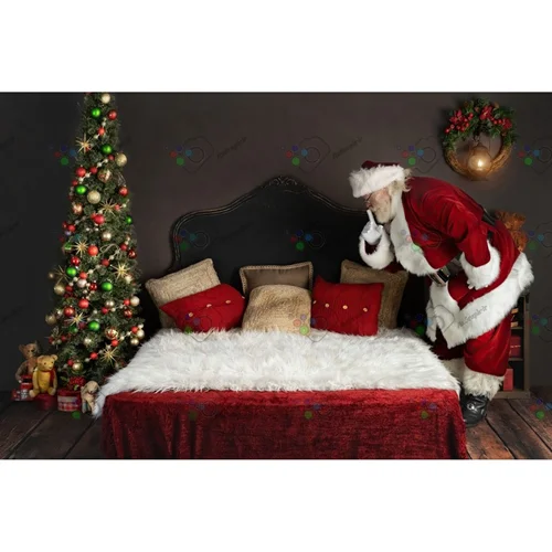 بک دراپ نوزاد تخت خواب و بابانوئل-کد 5430