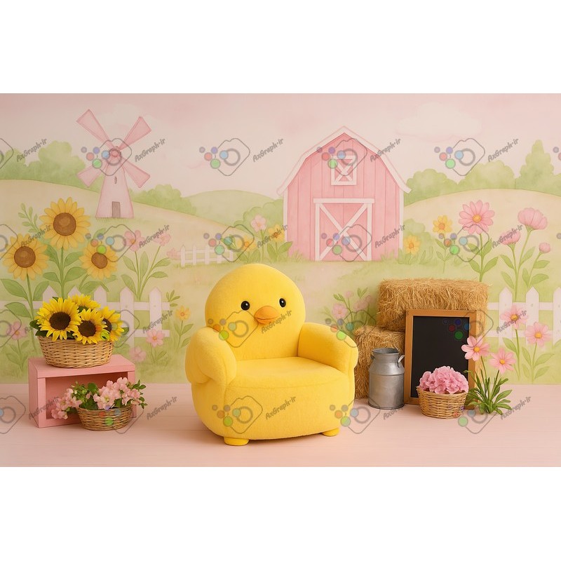 بک دراپ کودک مزرعه-کد 55447(ویژه عکس گراف)