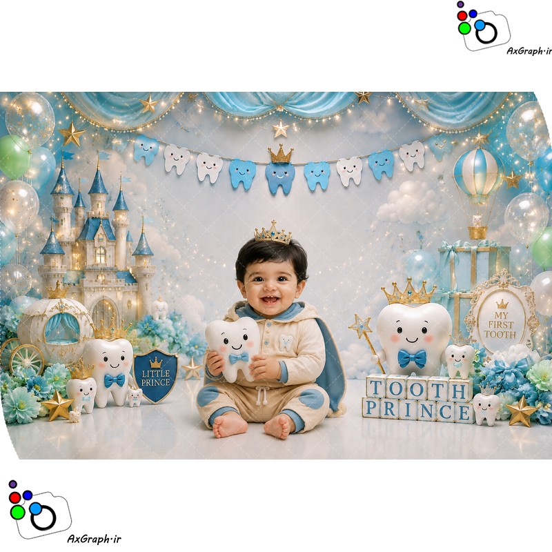 بک دراپ آتلیه دندونی تم شاهزاده-کد 55528(ویژه عکس گراف)