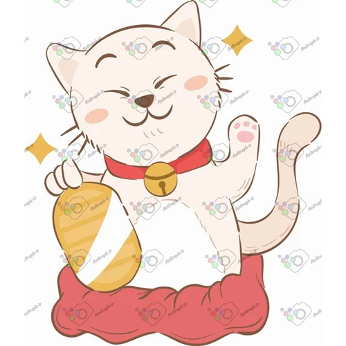 وکتور کارتونی گربه خپل-کد 11993