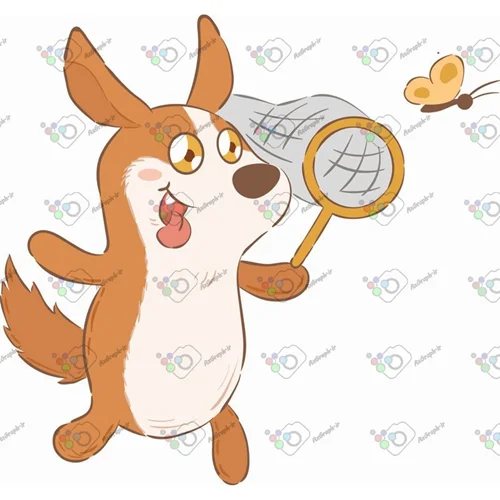 وکتور کارتونی سگ شکارچی پروانه-کد 11994