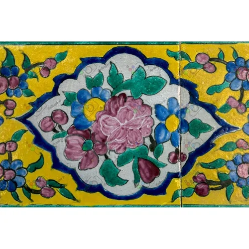 تصویر با کیفیت نمای بسته از کاشیکاری زیبای کاخ گلستان-کد 30147