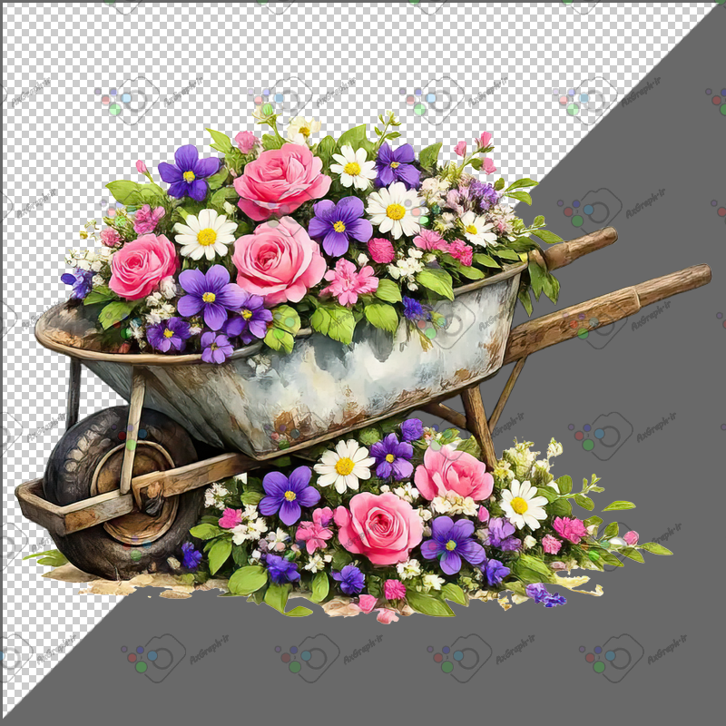 طرح برچسب فرقون گل رز و مینا و بنفشه-کد 70039(ویژه عکس گراف)