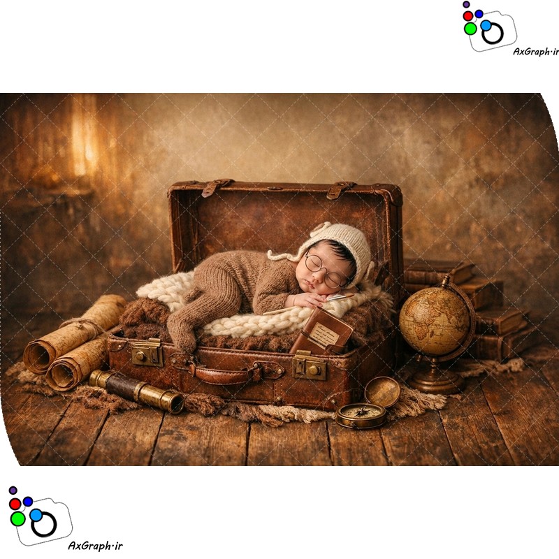 بک دراپ نوزاد جهانگرد کوچک-کد 55497(ویژه عکس گراف)