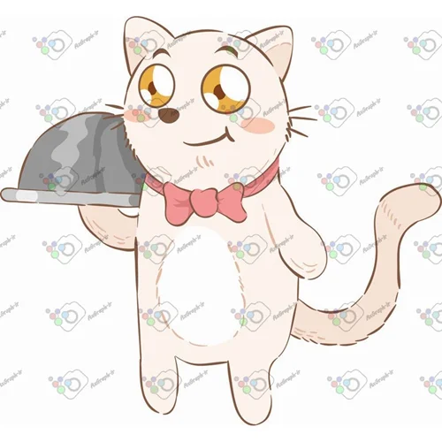 وکتور کارتونی گربه سرآشپز-کد 11997