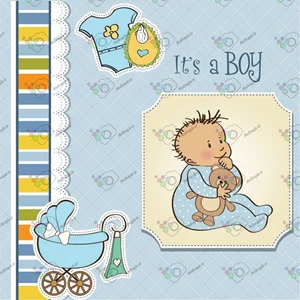 وکتور کارت نوزاد پسرونه-کد 11928