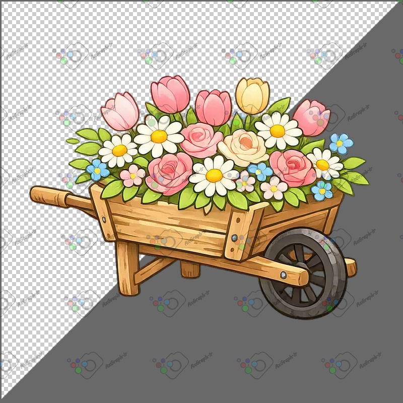 طرح برچسب کارتونی فرقون گل-کد 70031(ویژه عکس گراف)