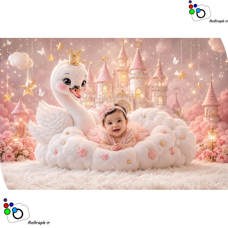بک دراپ نوزاد قوی پرنسس-کد 55558(ویژه عکس گراف)