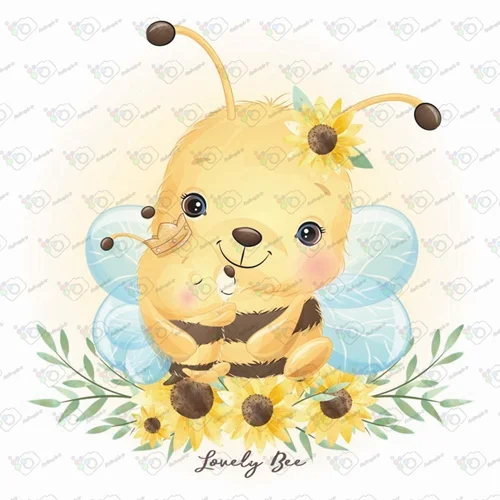 وکتور کودکانه زنبور عسل و مامانش-کد 10790