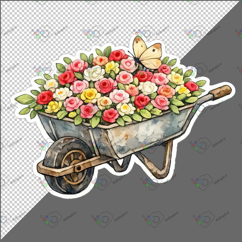 طرح برچسب فرقون گل رز-کد 70029(ویژه عکس گراف)