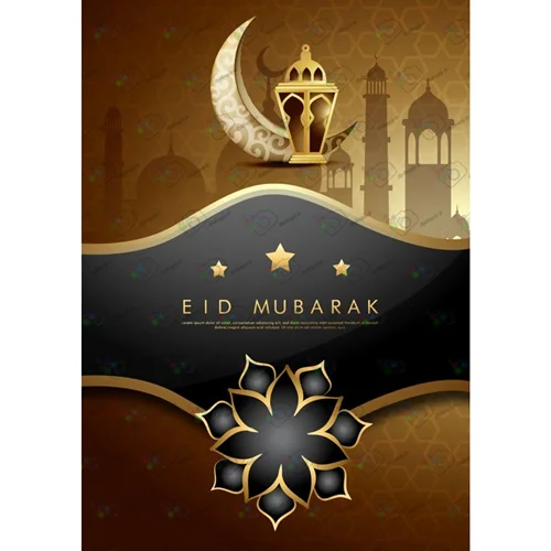 دانلود وکتور ماه مبارک رمضان با طرح گل و ماه و فانوس و مسجد-کد 10286