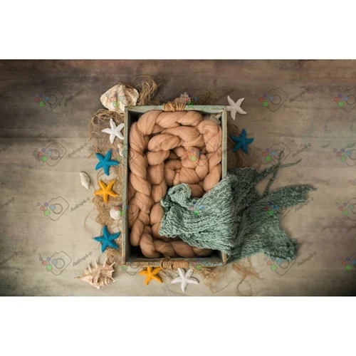 دانلود رایگان بک دراپ نوزاد جعبه چوبی و ستاره دریایی-کد 5362