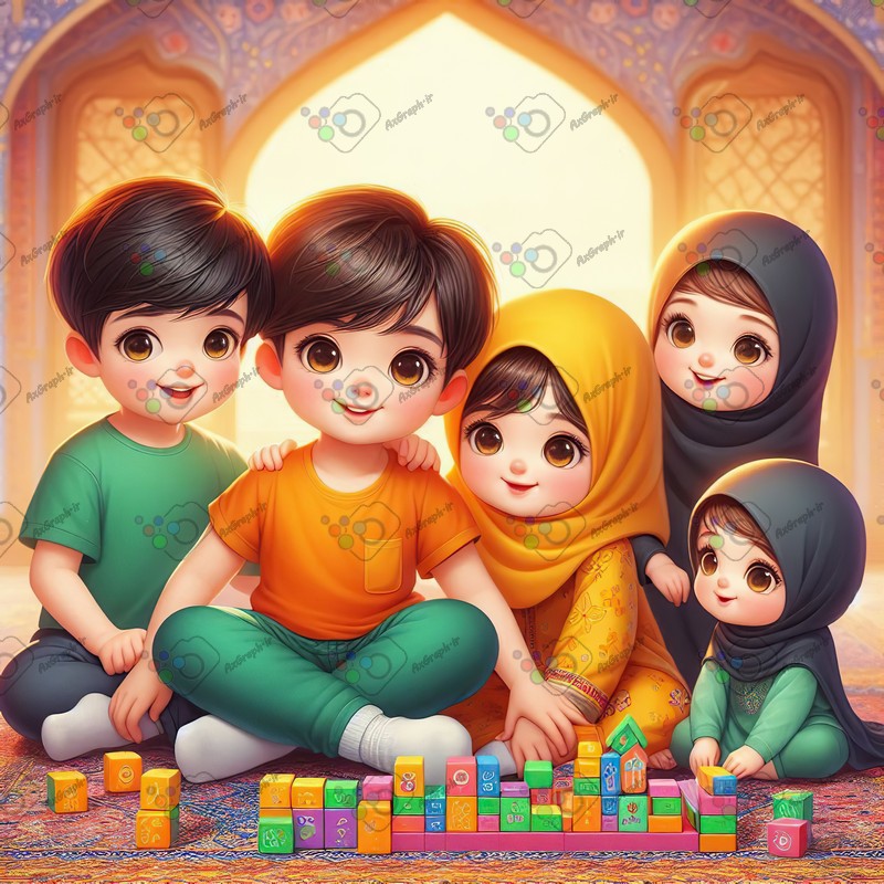 بک گراند کودکانه بچه های خوشحال در حال بازی-کد 44444(ویژه عکس گراف)