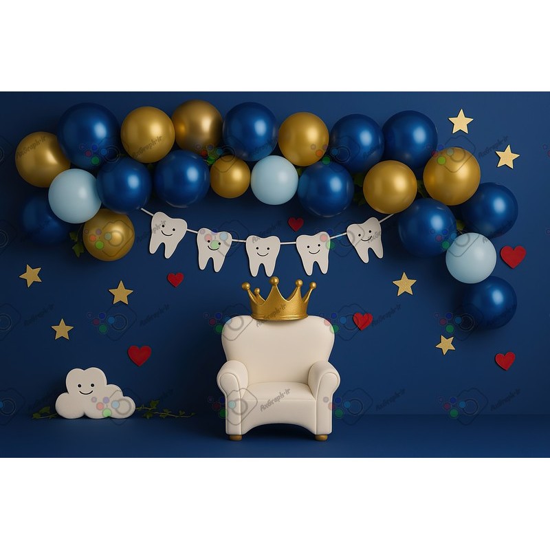 بک دراپ کودک پسرونه تم دندونی-کد 55417(ویژه عکس گراف)