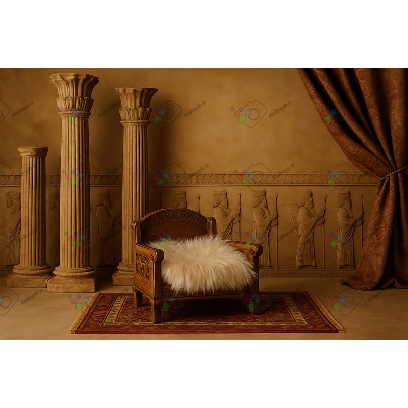 بک دراپ کودک و نوزاد مبل تم ایران باستان-کد 55422(ویژه عکس گراف)