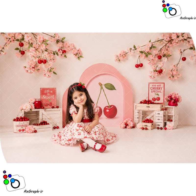 بک دراپ آتلیه باغ گیلاس-کد 55557(ویژه عکس گراف)