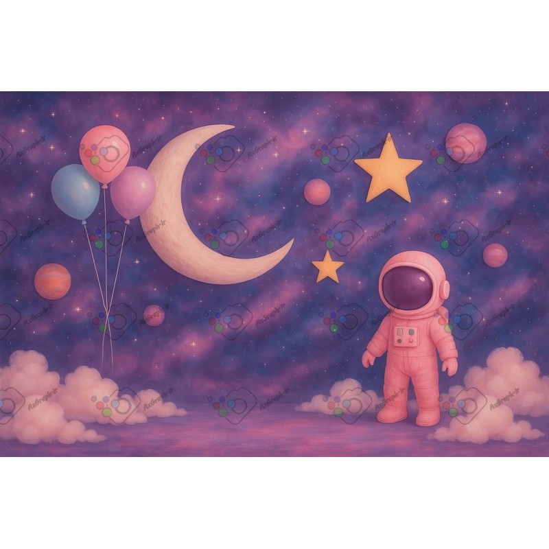 بک دراپ کودک تم کهکشان-کد 55453(ویژه عکس گراف)