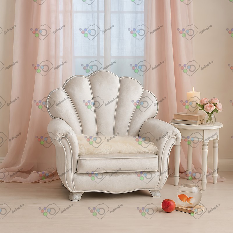 بک دراپ کودک و نوزاد مبل صدفی تم عید نوروز-کد 55393(ویژه عکس گراف)