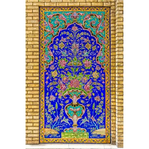تصویر با کیفیت نمایی از کاشیکاری زیبای کاخ گلستان-کد 30139