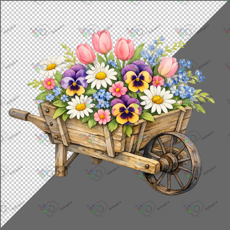 طرح برچسب فرقون گل بنفشه و مینا و لاله-کد 70049(ویژه عکس گراف)