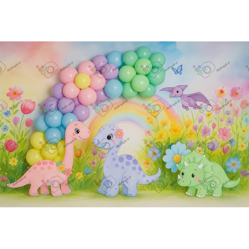 بک دراپ کودک تم دایناسور-کد 55426(ویژه عکس گراف)