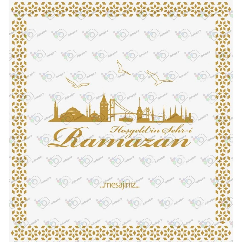 دانلود وکتور ماه مبارک رمضانبا طرح مسجد و پرنده-کد 10295