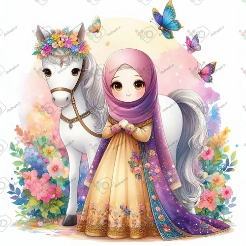 عکس دختر با حجاب کارتونی