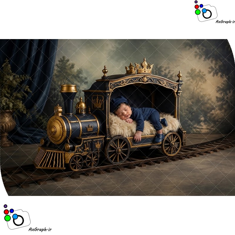 بک دراپ نوزاد قطار تم پسرونه-کد 55491(ویژه عکس گراف)