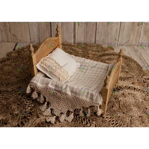 بک دراپ نوزاد تخت خواب چوبی-کد 5434