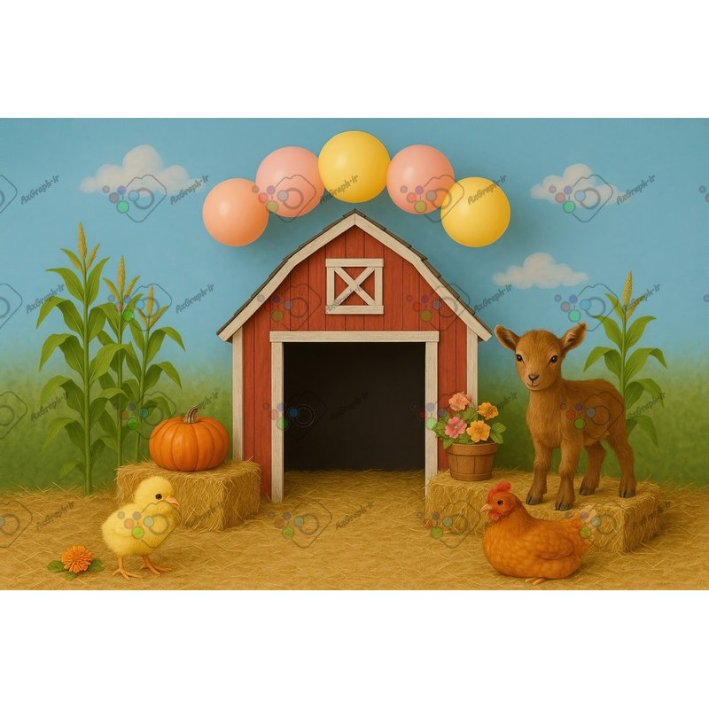 بک دراپ کودک تم مزرعه-کد 55463(ویژه عکس گراف)