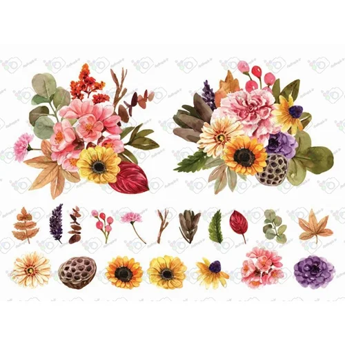 دانلود وکتور دسته گل و گلهای پاییزی-کد 10381
