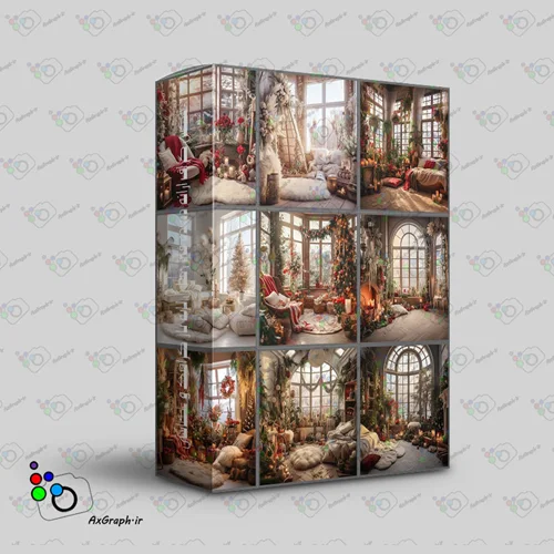 مجموعه 20 بک دراپ آتلیه کریسمس-کد 50045