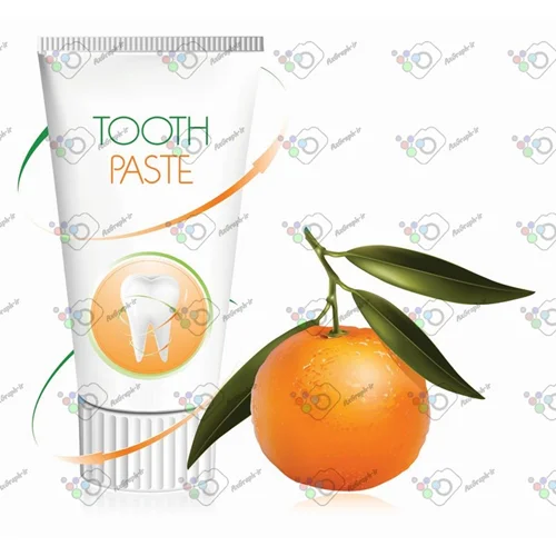 وکتور پوستر تبلیغاتی خمیر دندان پرتقالی-کد 11611
