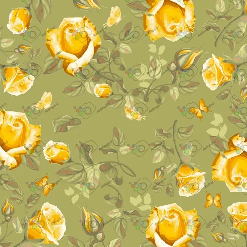 وکتور گل گلیِ رز زرد در زمینه سبز-کد 11731