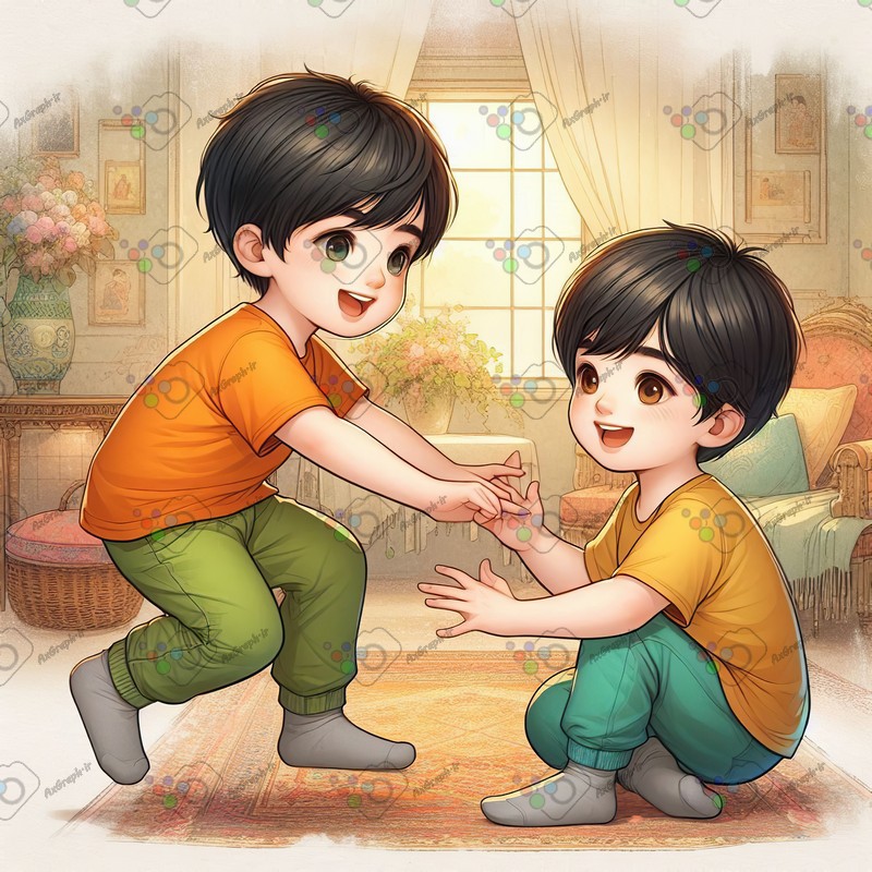 بک گراند کودکانه برادران در حال بازی-کد 44448(ویژه عکس گراف)