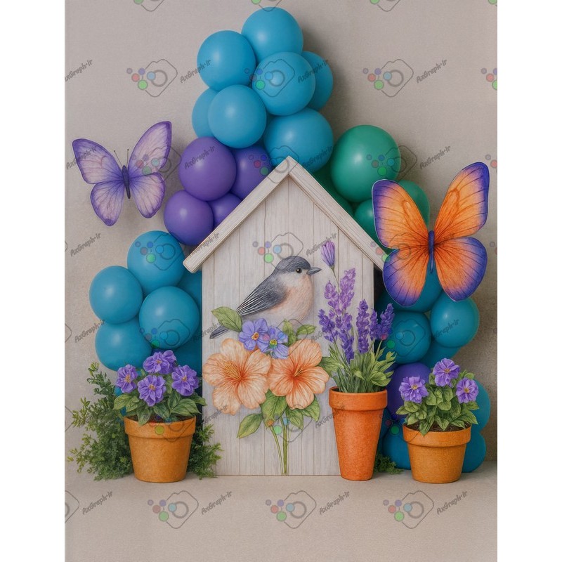 بک دراپ کودک تم بهار-کد 55400(ویژه عکس گراف)