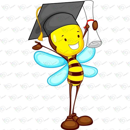 دانلود وکتور کارتونی زنبور فارغ التحصیل-کد 10029