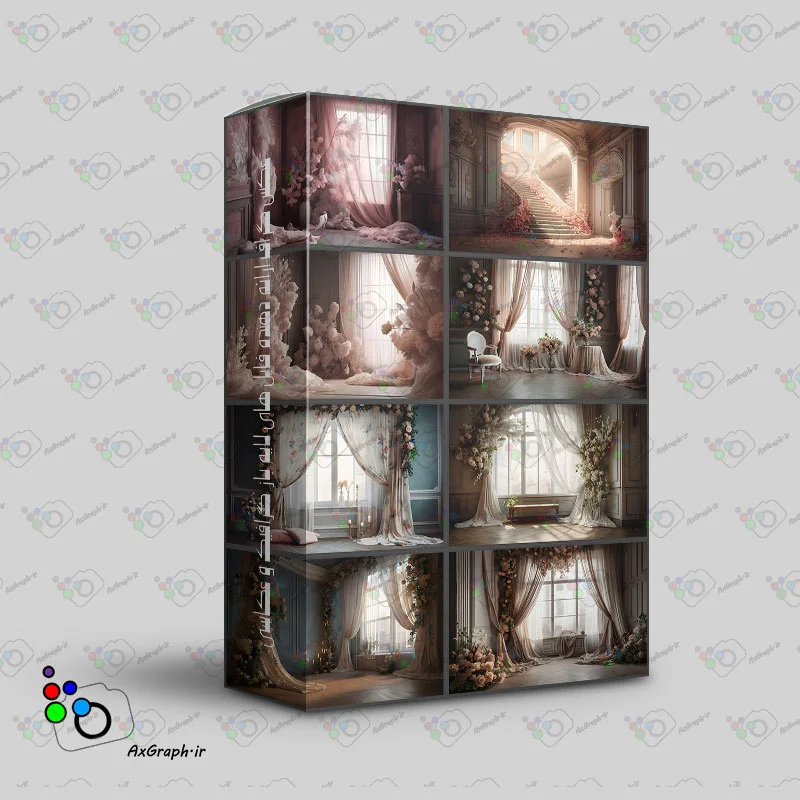 دانلود رایگان مجموعه 12 بک دراپ نمای گل آرایی داخل عمارت-کد 50010