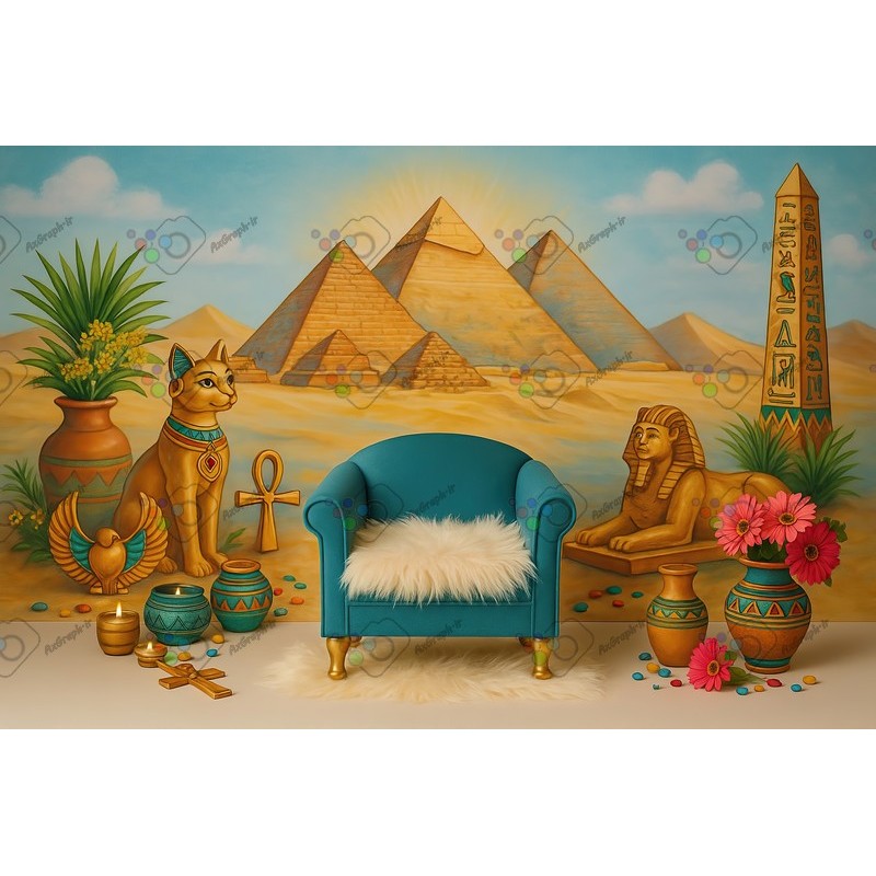 بک دراپ کودک و نوزاد تم مصر باستان-کد 55371(ویژه عکس گراف)