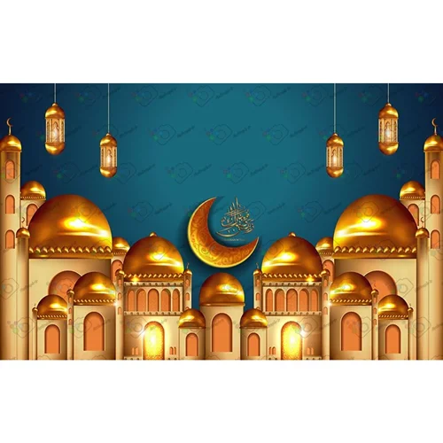 دانلود وکتور ماه مبارک رمضان با طرح مسجد و فانوس و ماه-کد 10274