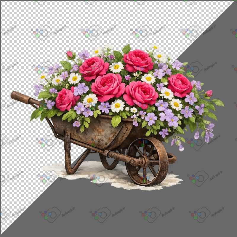 طرح برچسب فرقون گل رز و مینا-کد 70054(ویژه عکس گراف)